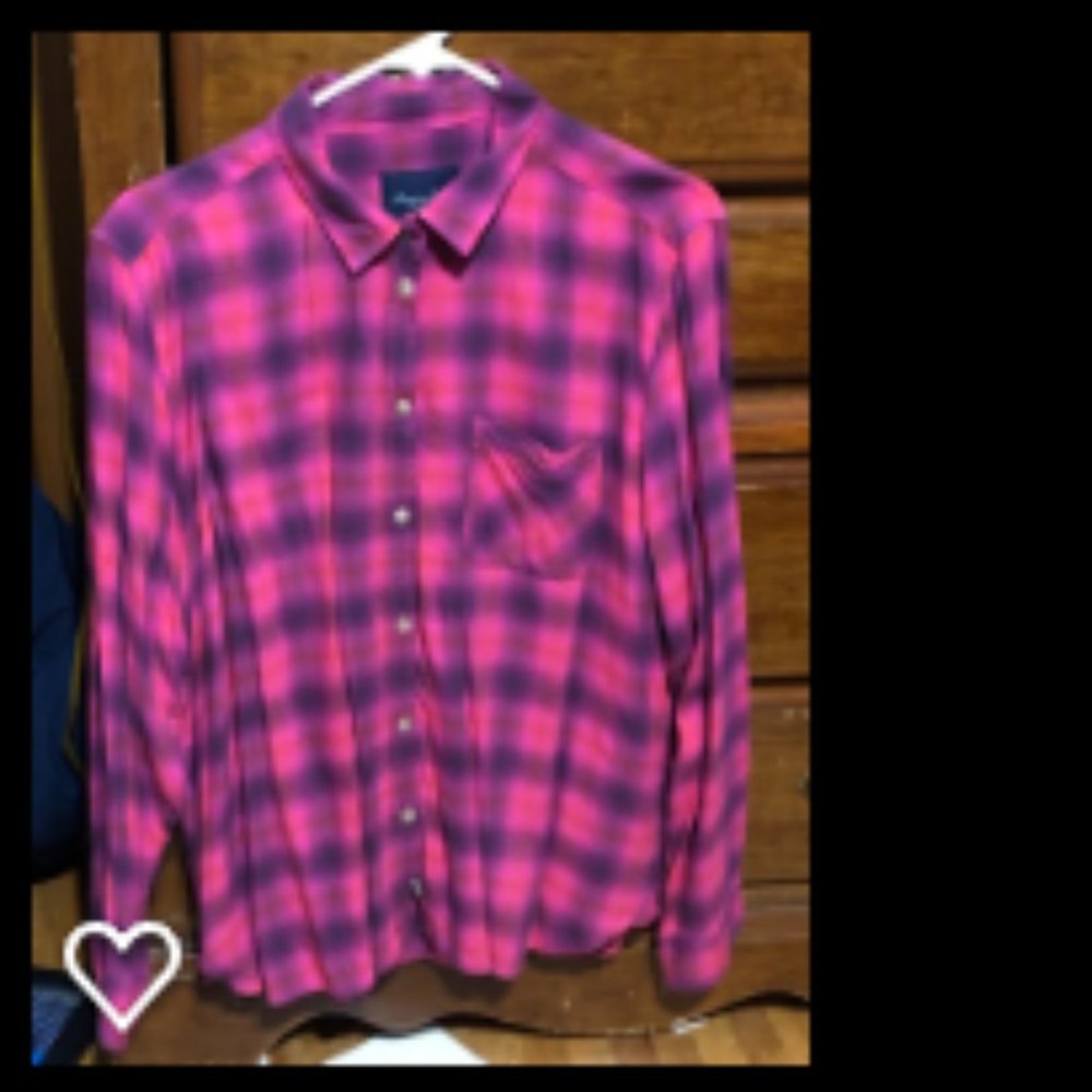 American Eagle Pink Flannel XL Shirt